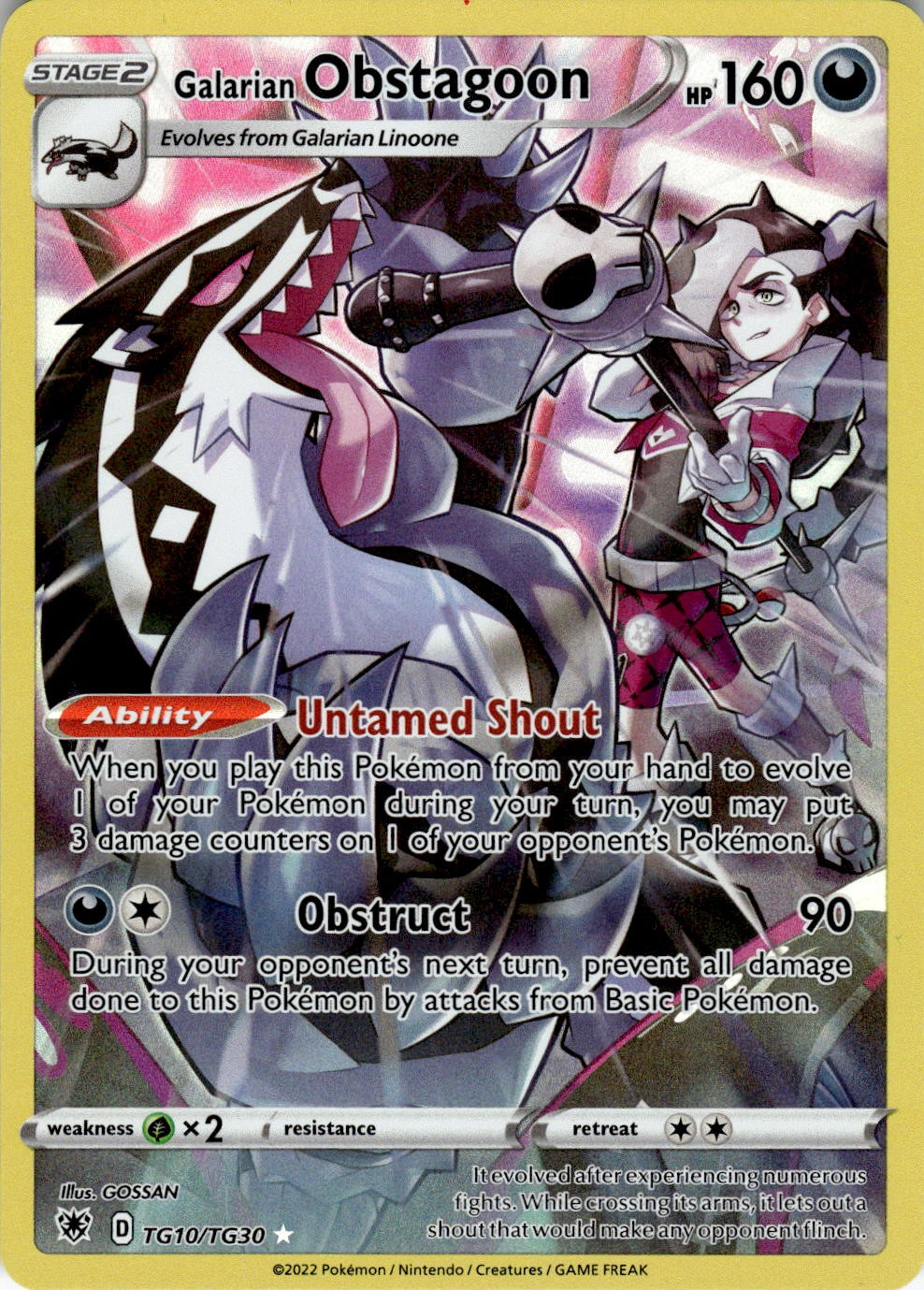 Galarian Obstagoon TG10/TG30 Holo Astral Radiance Trainer Gallery Pokemon LP