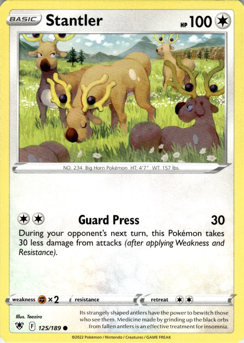 Stantler 125/189 Common Astral Radiance Pokemon Near Mint