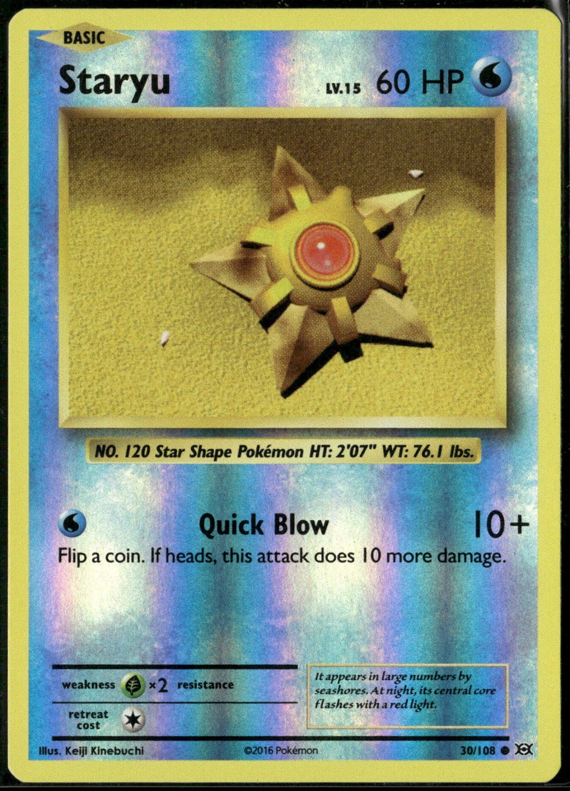 Staryu Reverse Holo Common XY - Evolutions 30/108 NM
