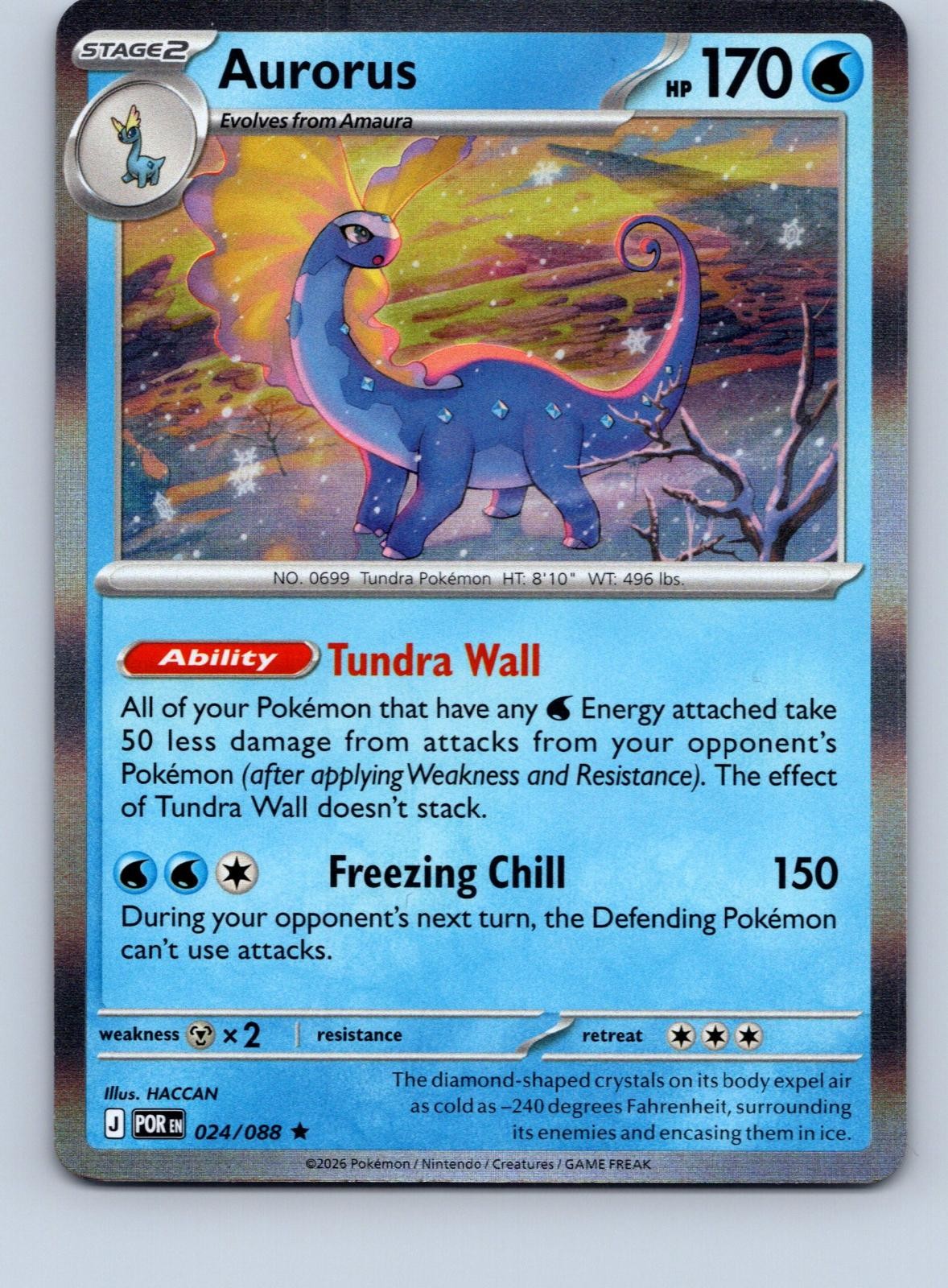 Aurorus 024/088 Rare Perfect Order Pokemon Holo Near Mint