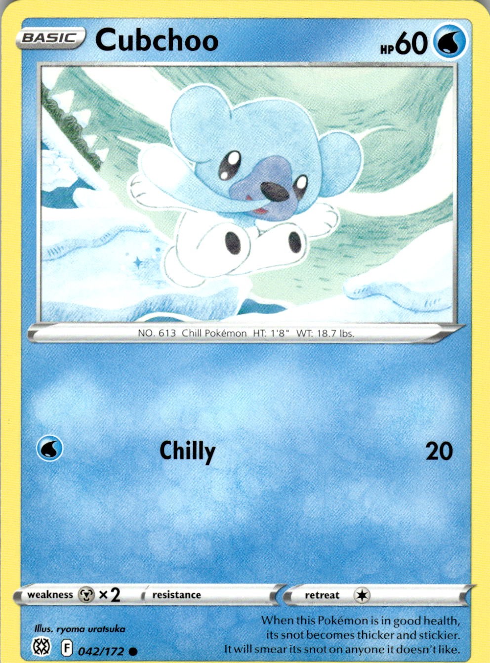 Cubchoo 042/172 Common Brilliant Stars Pokemon Near Mint