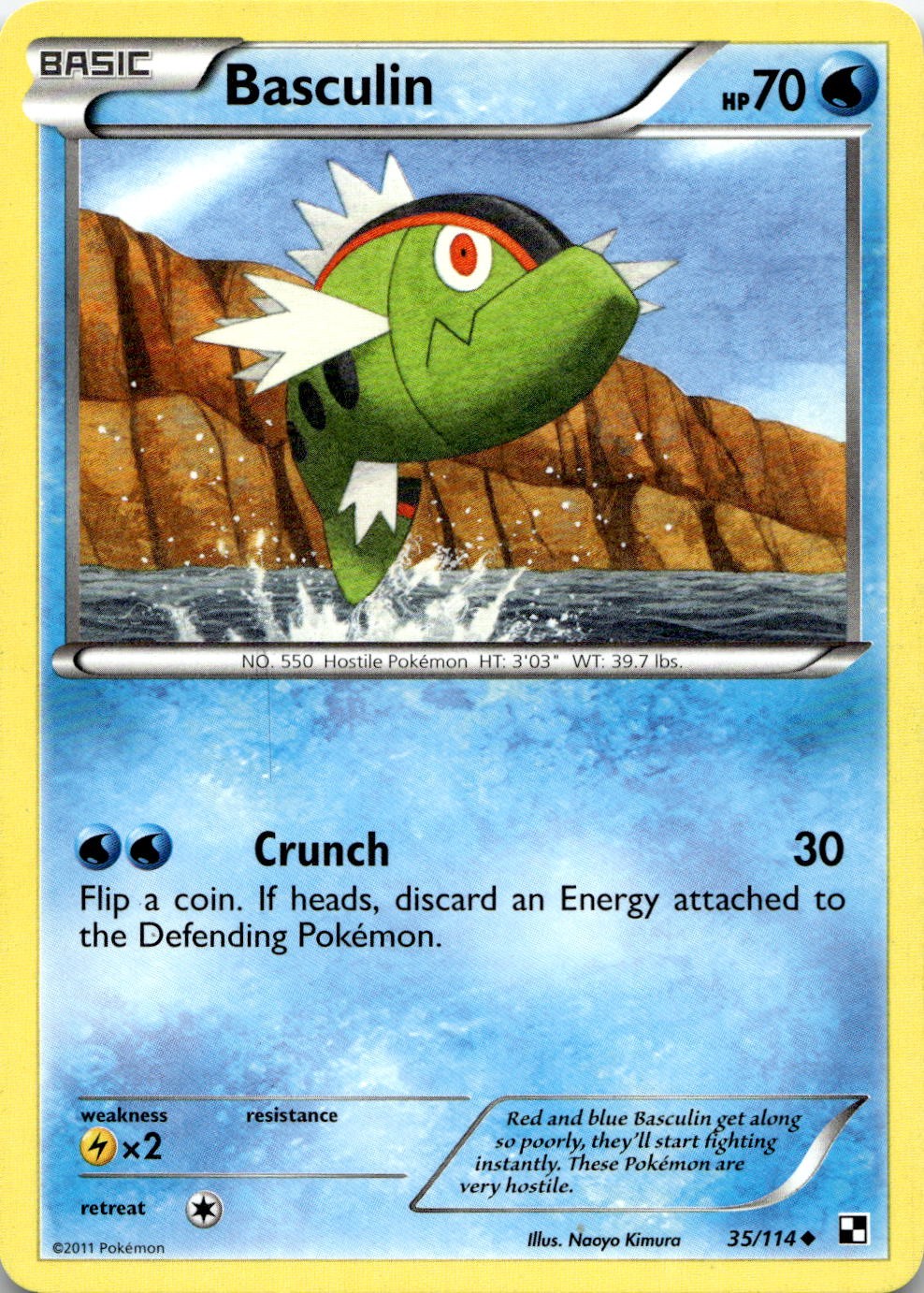 Basculin 35/114 Uncommon Black & White Pokemon Lightly Played