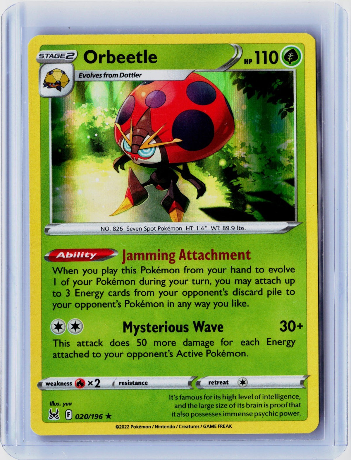 Orbeetle Holo Rare SWSH11: Lost Origin 020/196 NM