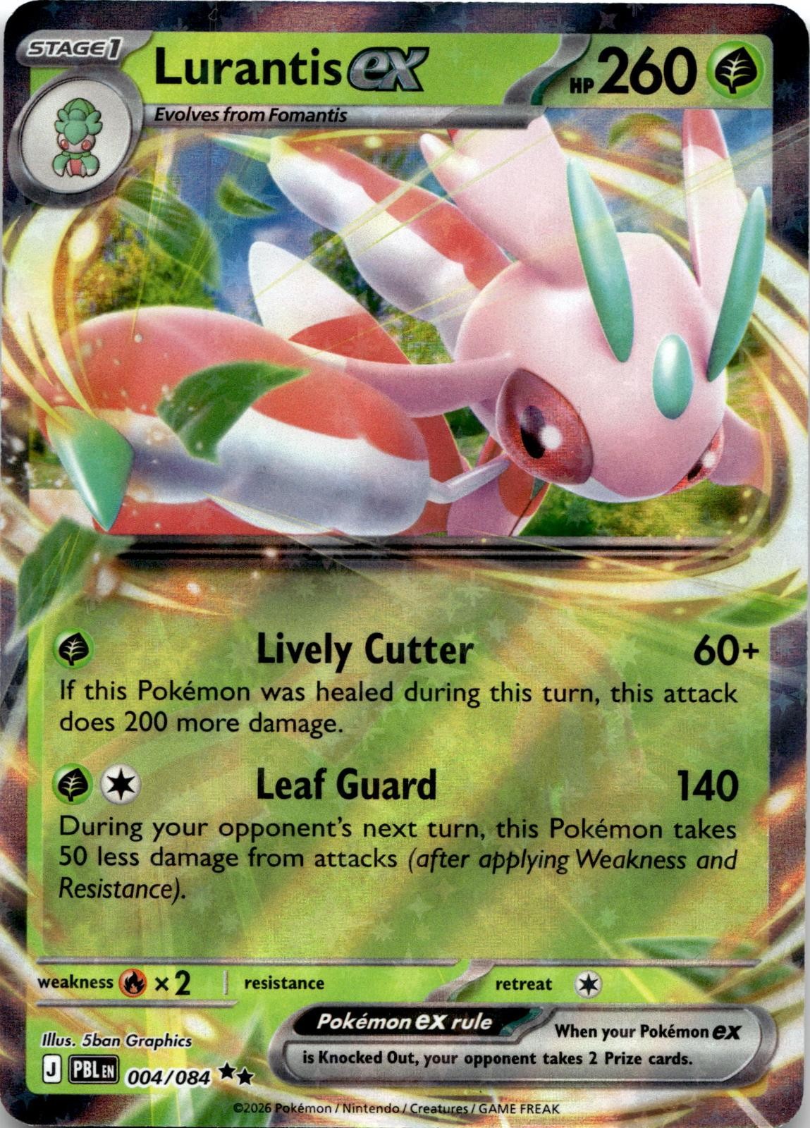 Lurantis ex 004/084 Double Rare Pitch Black Pokemon Holo Near Mint
