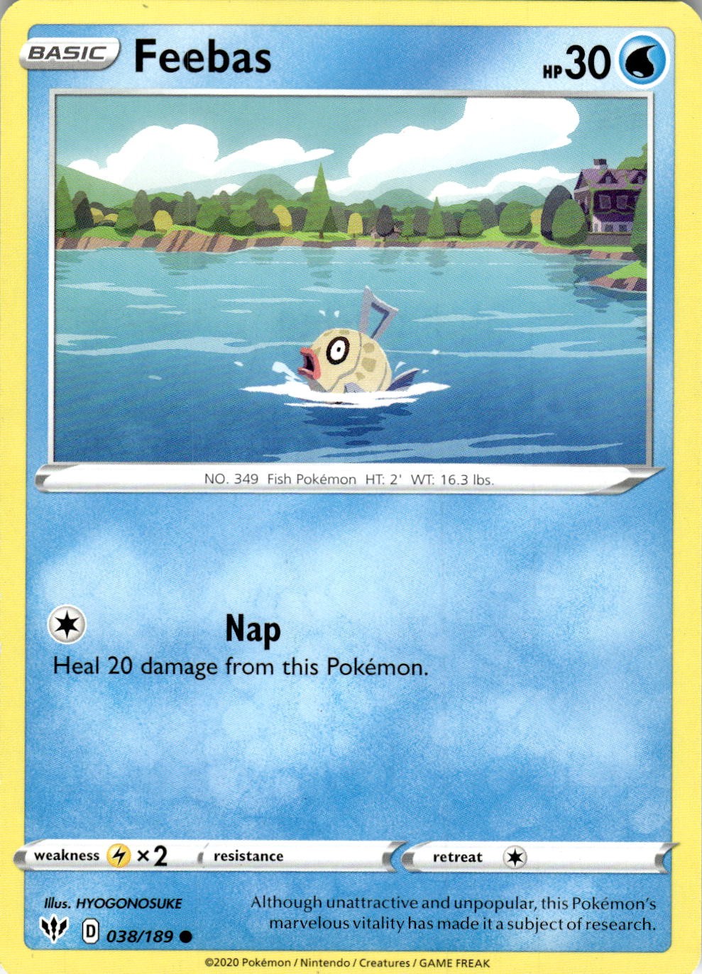 Feebas 038/189 Common Darkness Ablaze Pokemon Near Mint