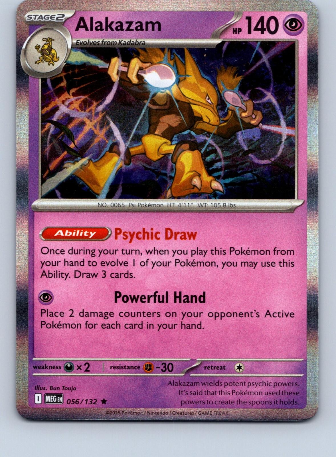 Alakazam 056/132 Rare Mega Evolution Pokemon Holo Near Mint