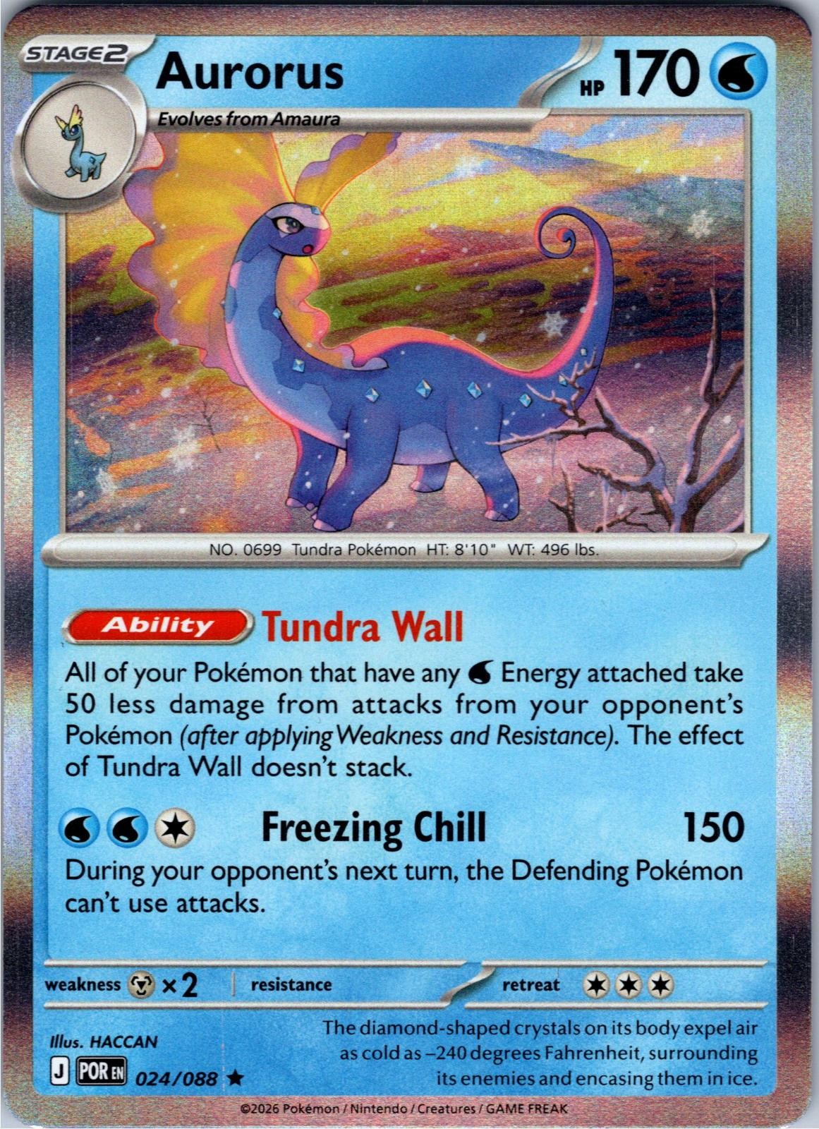Aurorus 024/088 Rare Perfect Order Pokemon Holo Near Mint