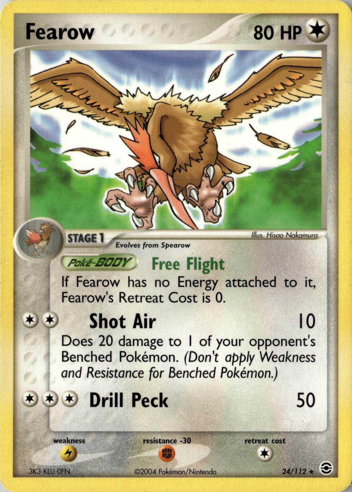 2004 POKEMON FEAROW 24/112 RARE FIRERED & LEAFGREEN NEAR MINT