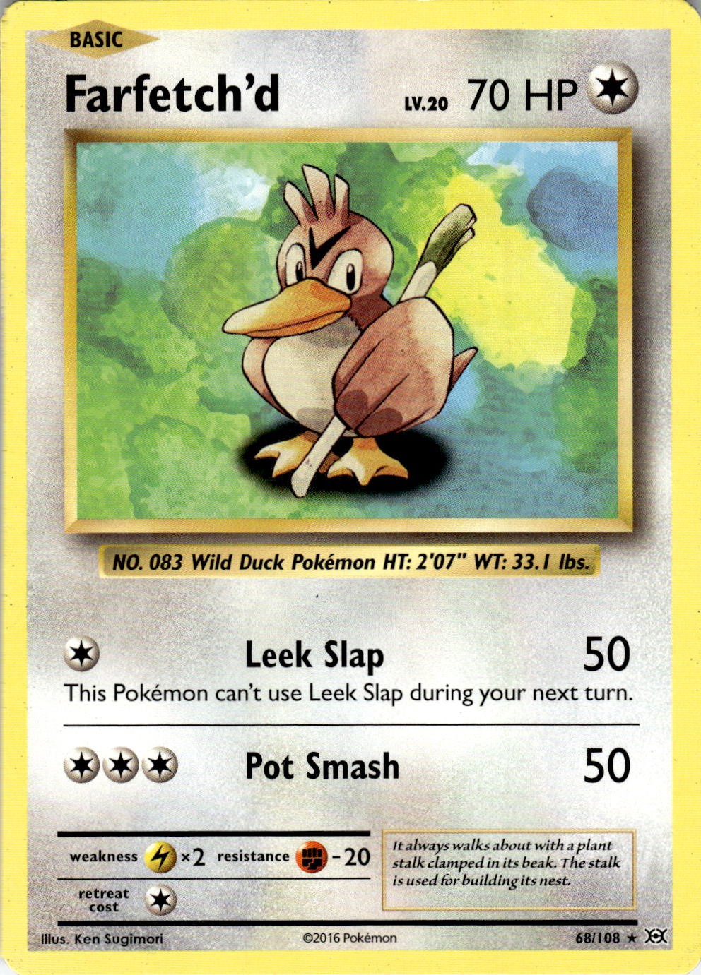 Farfetch'd 68/108 Rare Evolutions Pokemon Near Mint