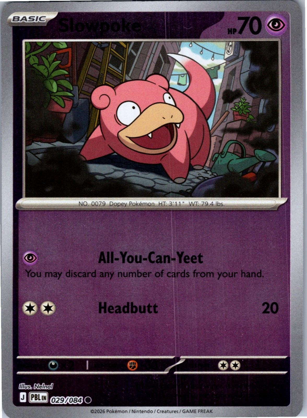 Slowpoke 029/084 Common Pitch Black Pokemon Lightly Played