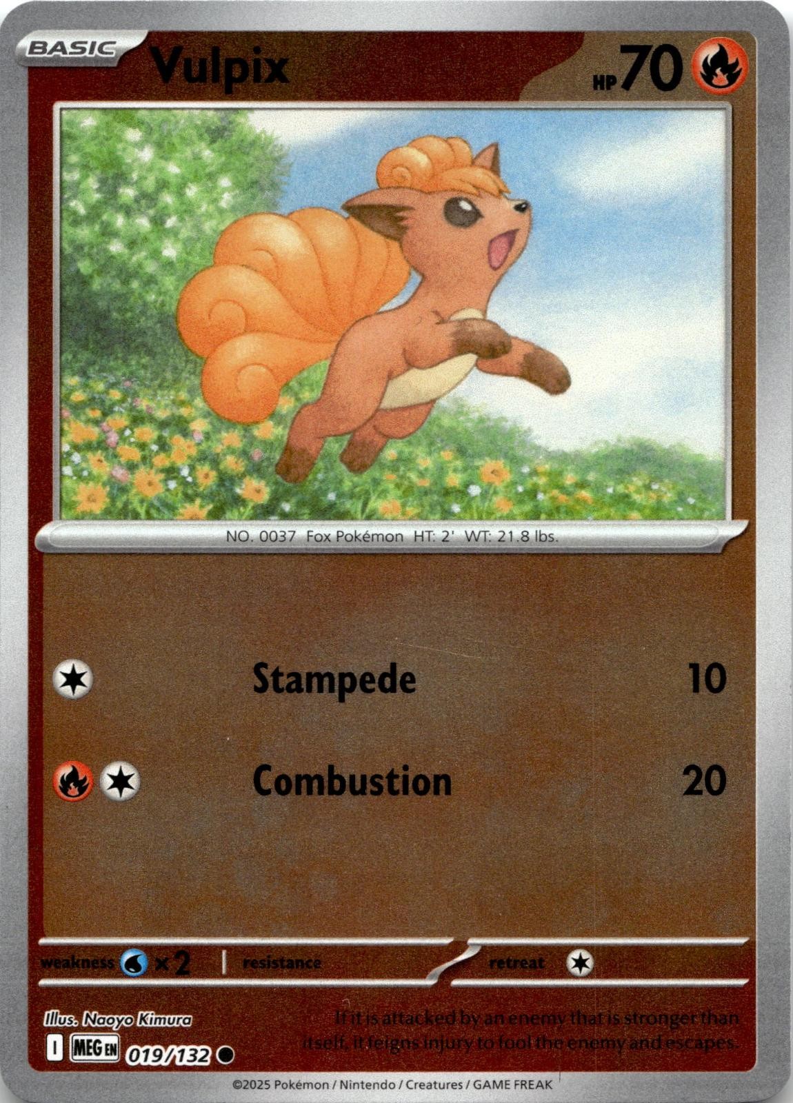 Vulpix 019/132 Common Mega Evolution Pokemon Reverse Holo Near Mint
