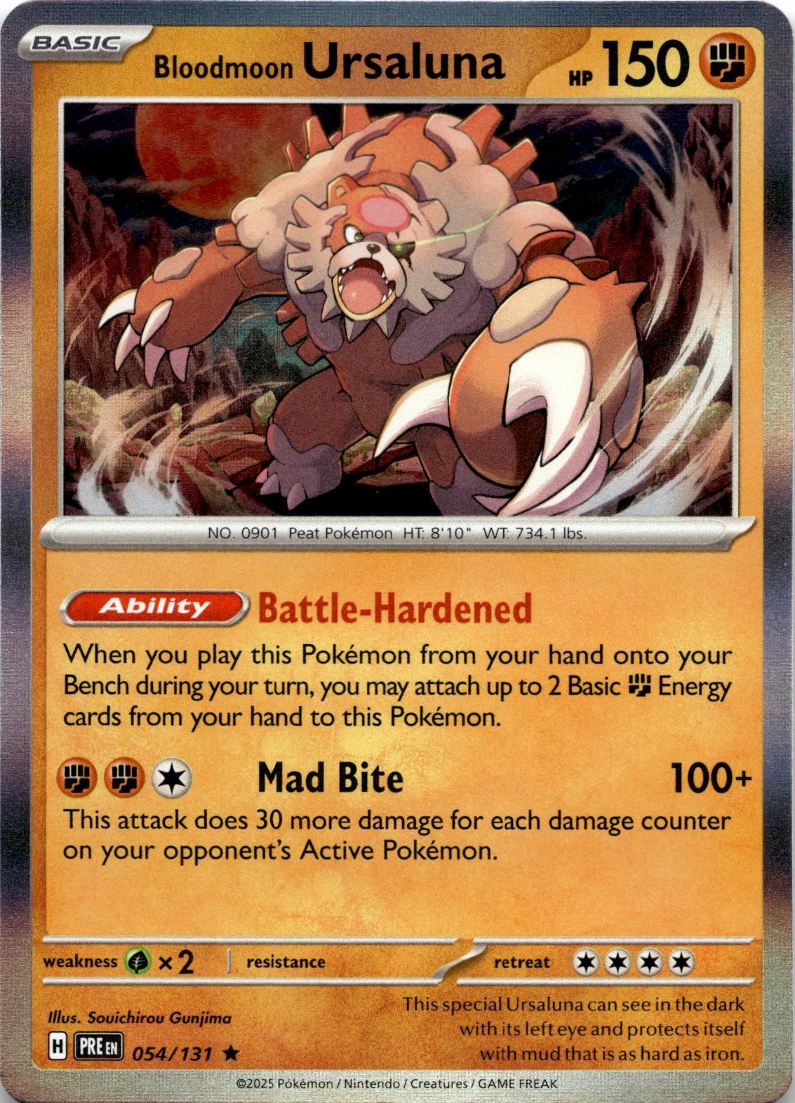 Bloodmoon Ursaluna 054/131 Holo Rare Prismatic Evolutions Pokemon Near Mint