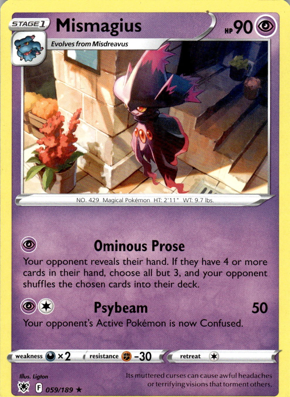 Mismagius 059/189 Holo Promo Trick or Trade BOOster Pokemon Near Mint