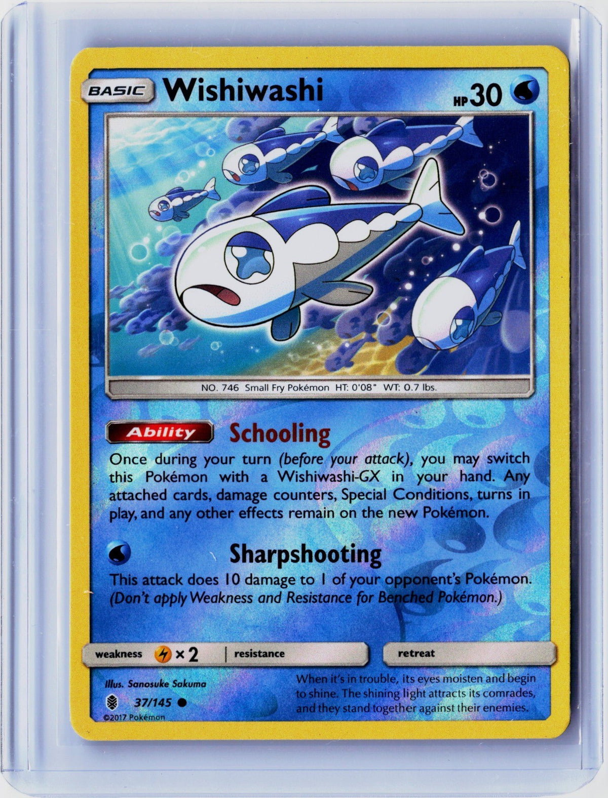 Wishiwashi Reverse Holo Common SM - Guardians Rising 37/145 NM