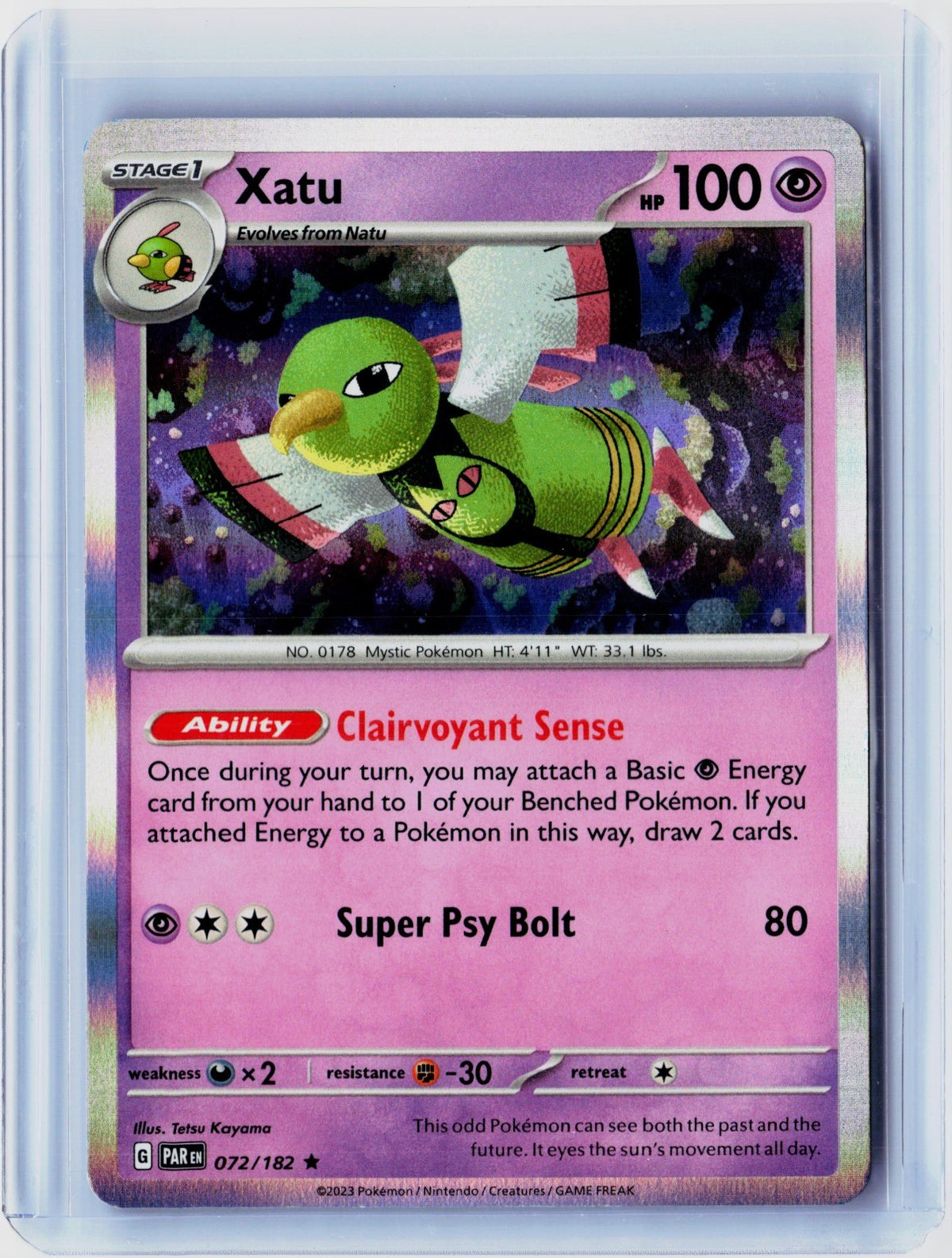 Xatu Holo Rare SV04: Paradox Rift 072/182 NM