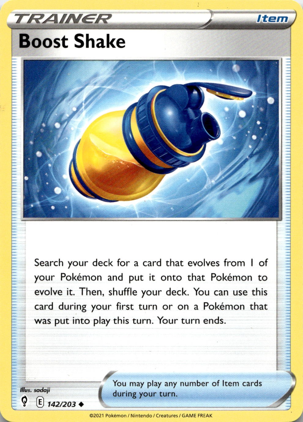 Boost Shake 142/203 Uncommon Evolving Skies Pokemon Lightly Played