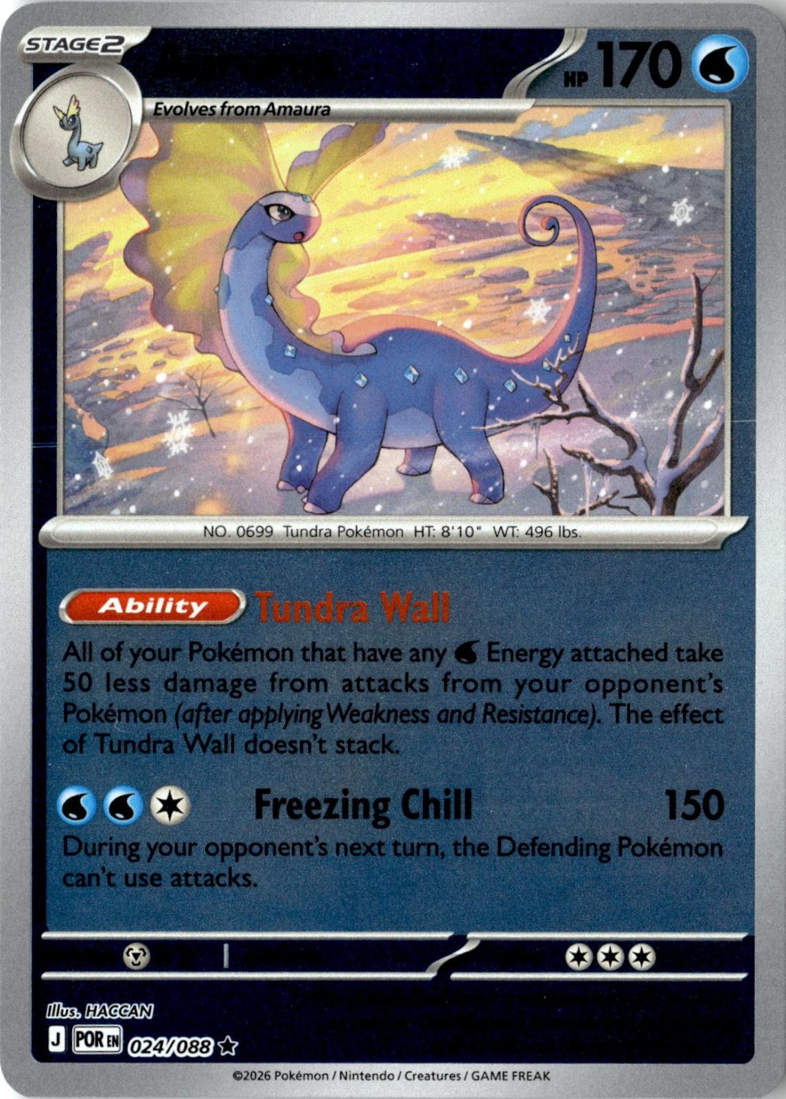 2026 POKEMON AURORUS 024/088 RARE PERFECT ORDER REVERSE HOLO NEAR MINT