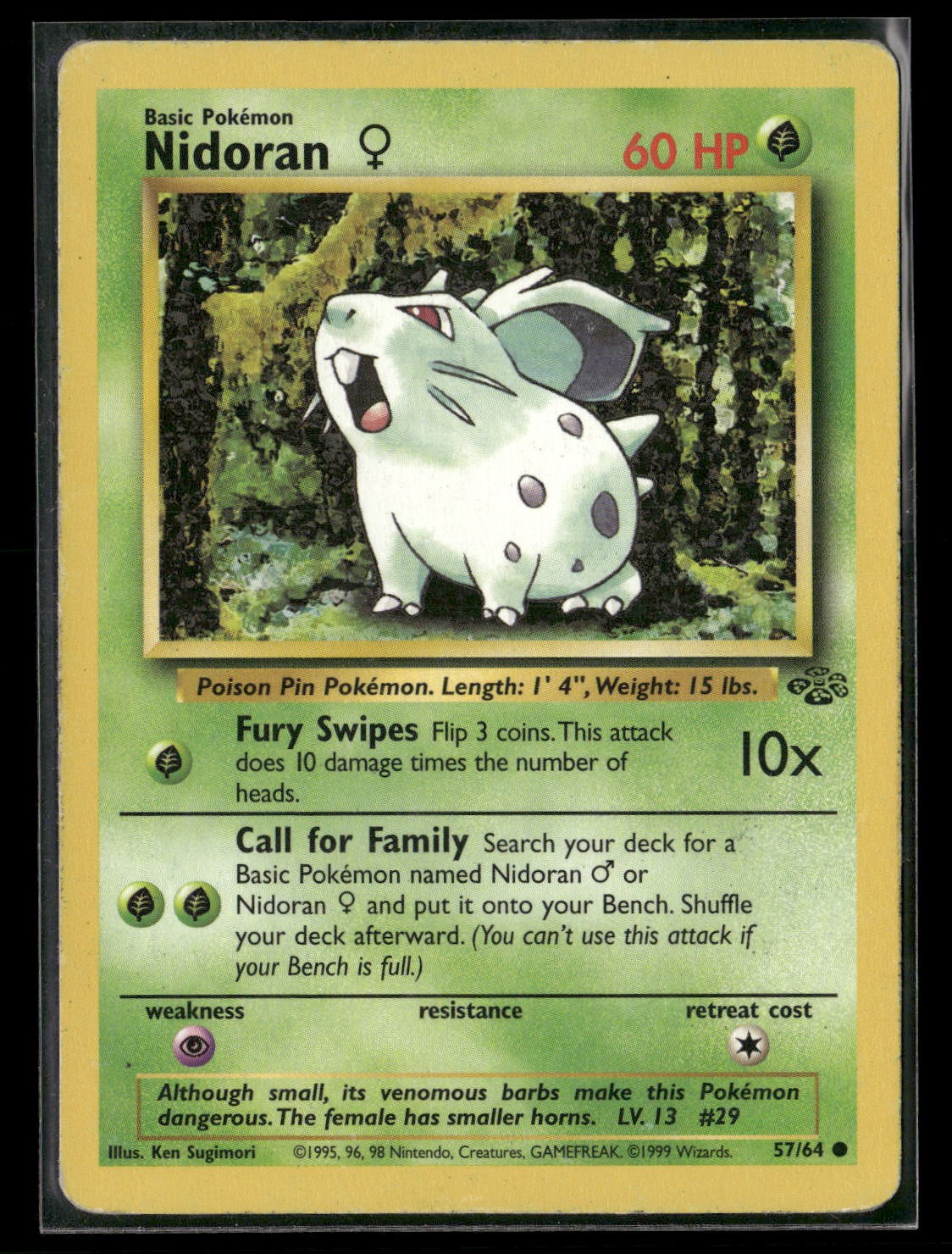 Nidoran F Unlimited Common Jungle 57/64 LP