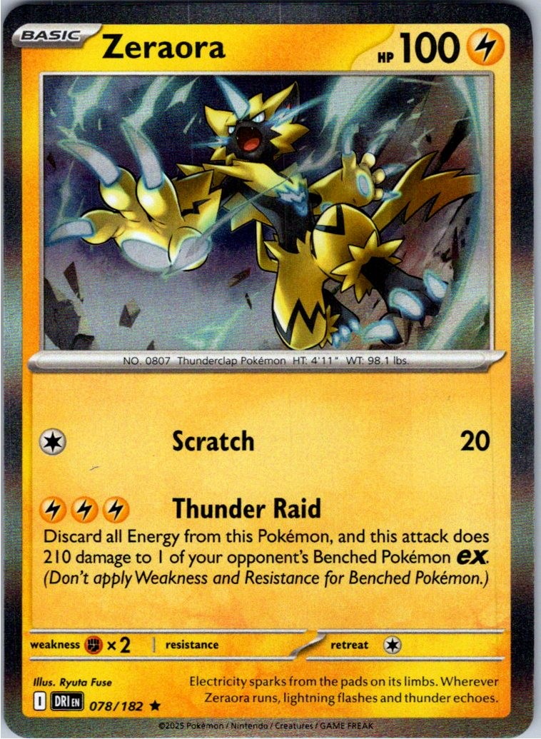 Zeraora 078/182 Rare Destined Rivals Pokemon Holo Near Mint