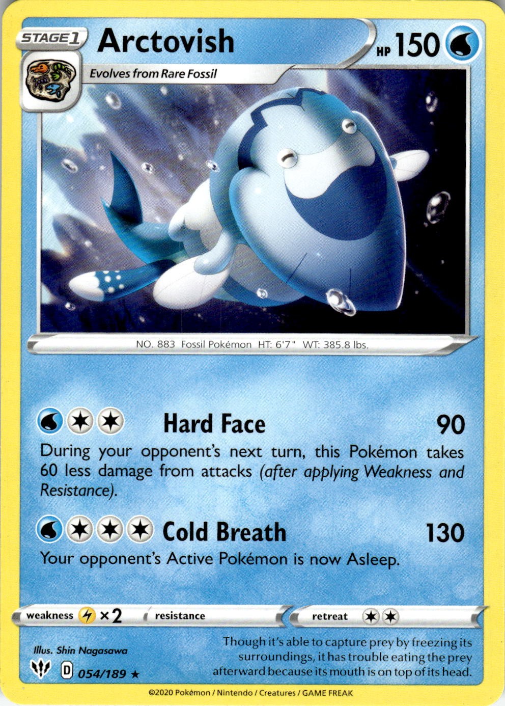 Arctovish 054/189 Rare Darkness Ablaze Pokemon Near Mint