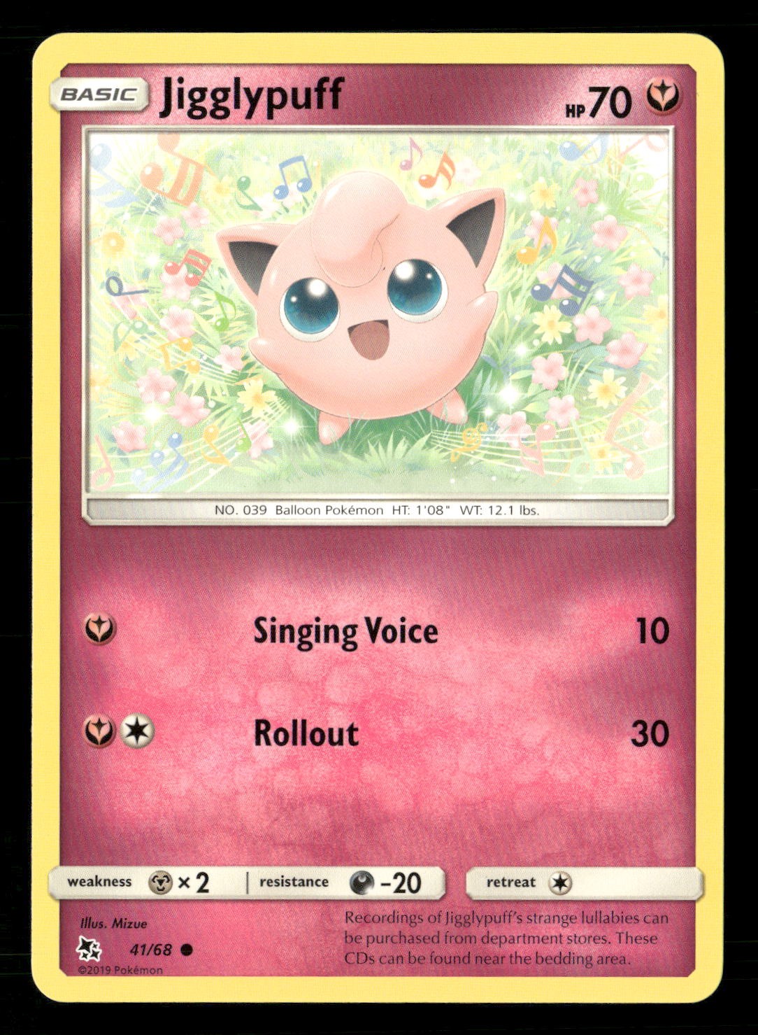 Jigglypuff Common Hidden Fates 41/68 NM