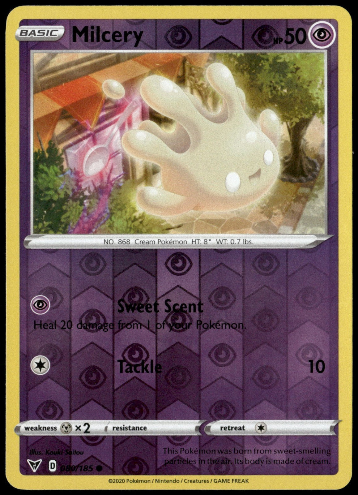 Milcery Reverse Holo Common SWSH04: Vivid Voltage 080/185 NM