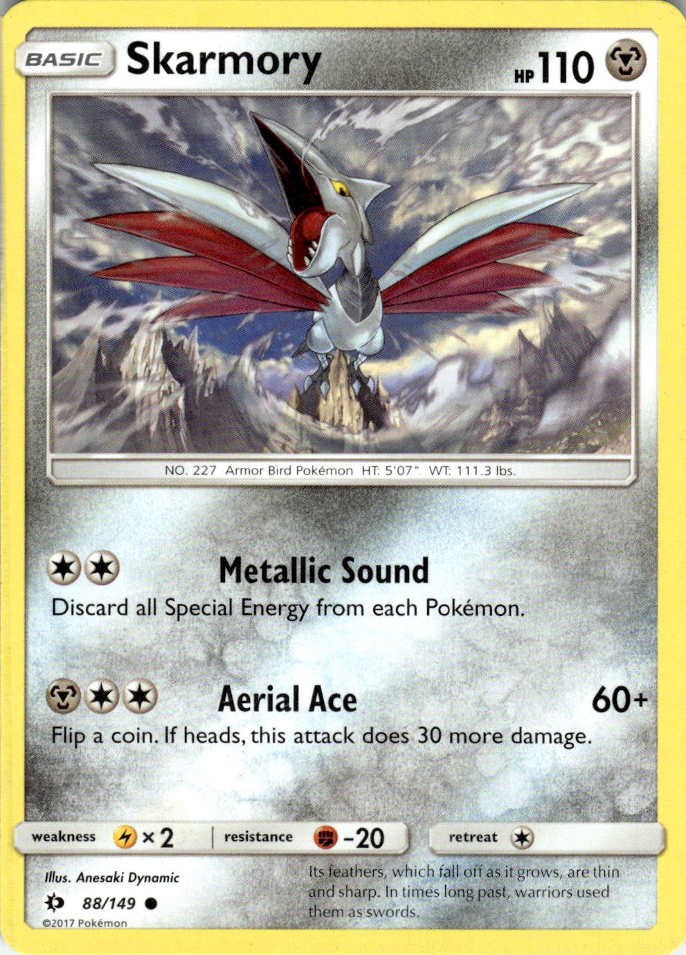 2017 POKEMON SKARMORY 88/149 COMMON SM BASE SET NEAR MINT