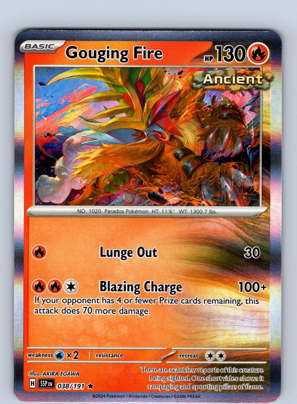 Gouging Fire 038/191 Rare Surging Sparks Pokemon Holo Near Mint