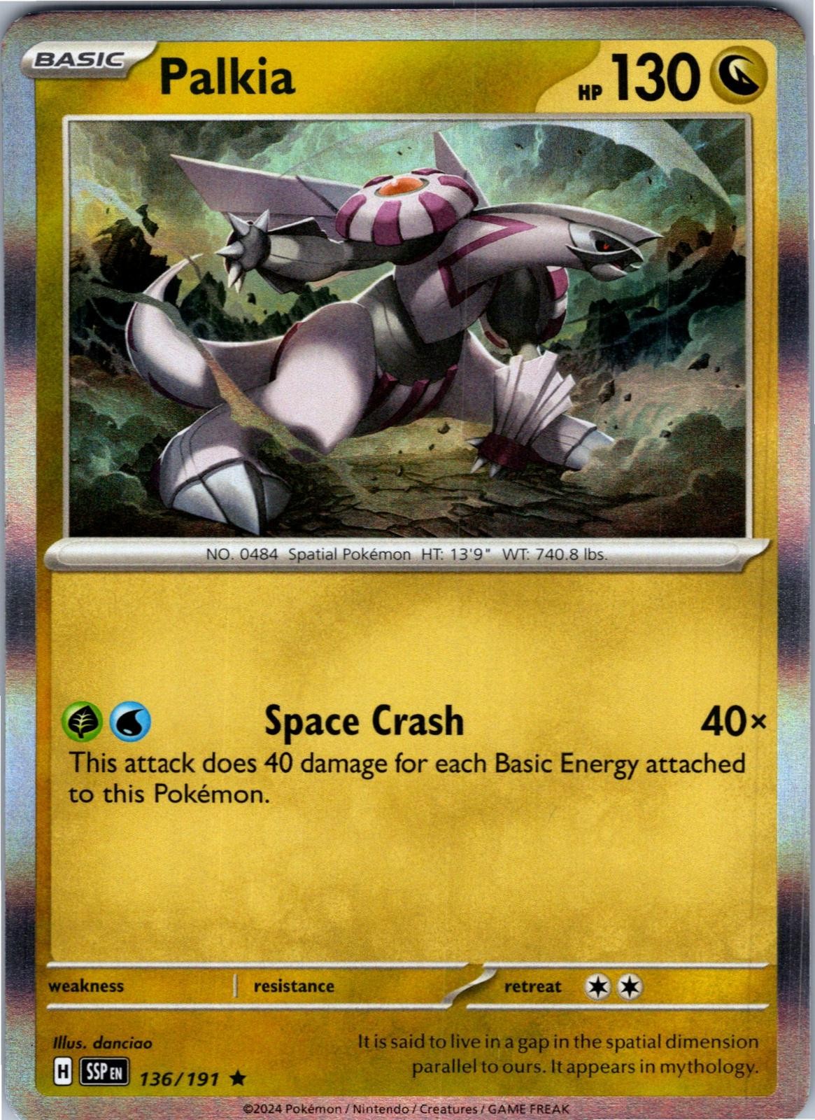 Palkia 136/191 Rare Surging Sparks Pokemon Holo Lightly Played