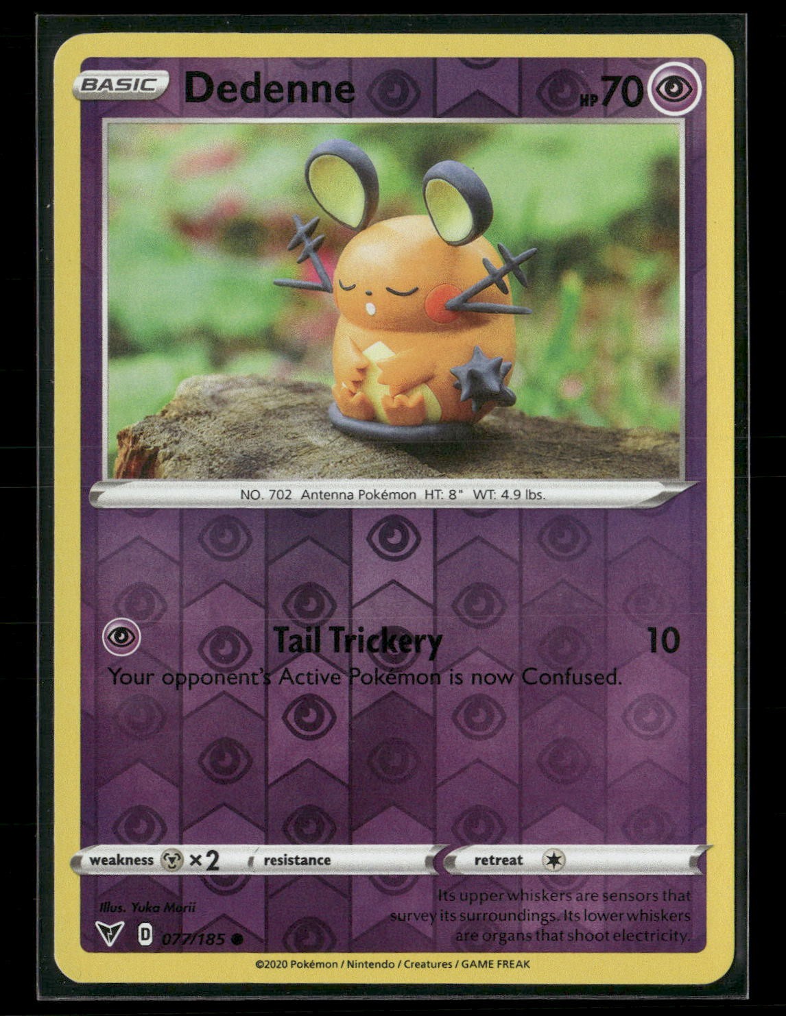 Dedenne Reverse Holo Common SWSH04: Vivid Voltage 077/185 NM