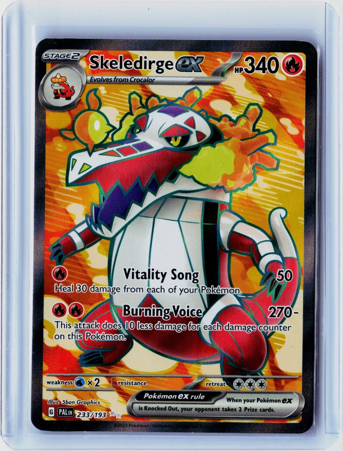 Skeledirge ex Holo Ultra Rare SV02: Paldea Evolved 233/193 NM