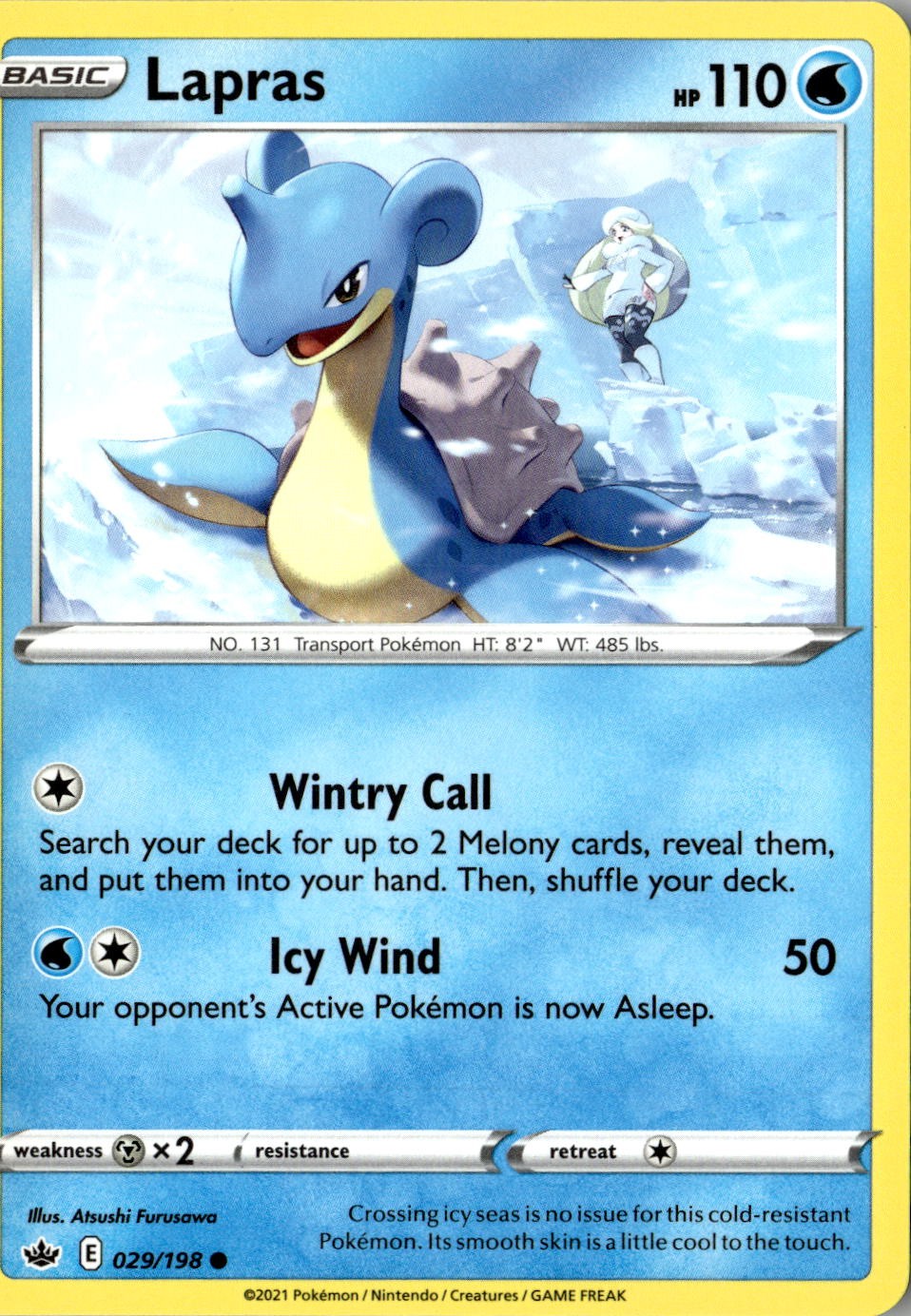 2021 POKEMON LAPRAS 029/198 COMMON CHILLING REIGN NEAR MINT
