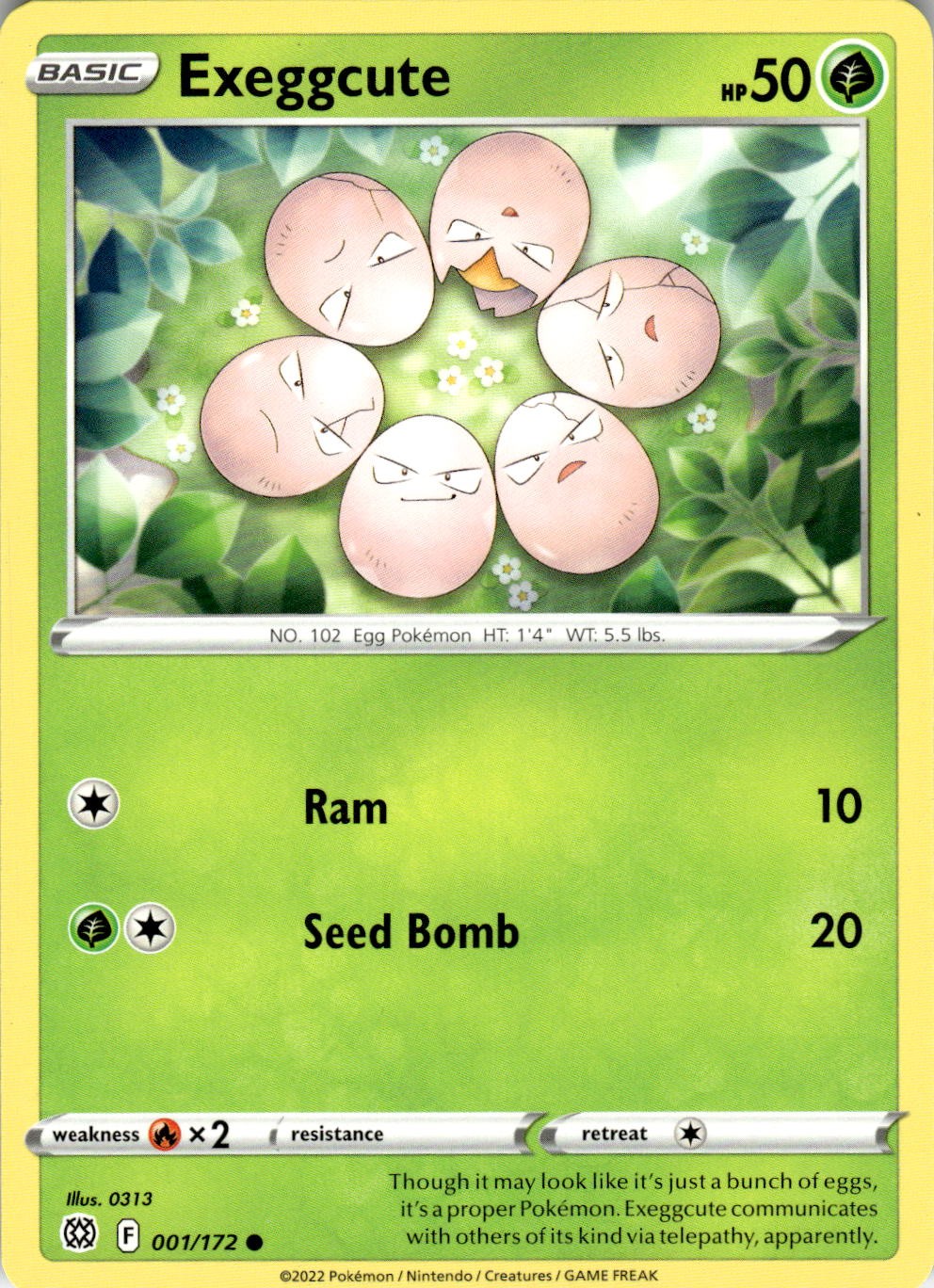 Exeggcute 001/172 Common Brilliant Stars Pokemon Near Mint