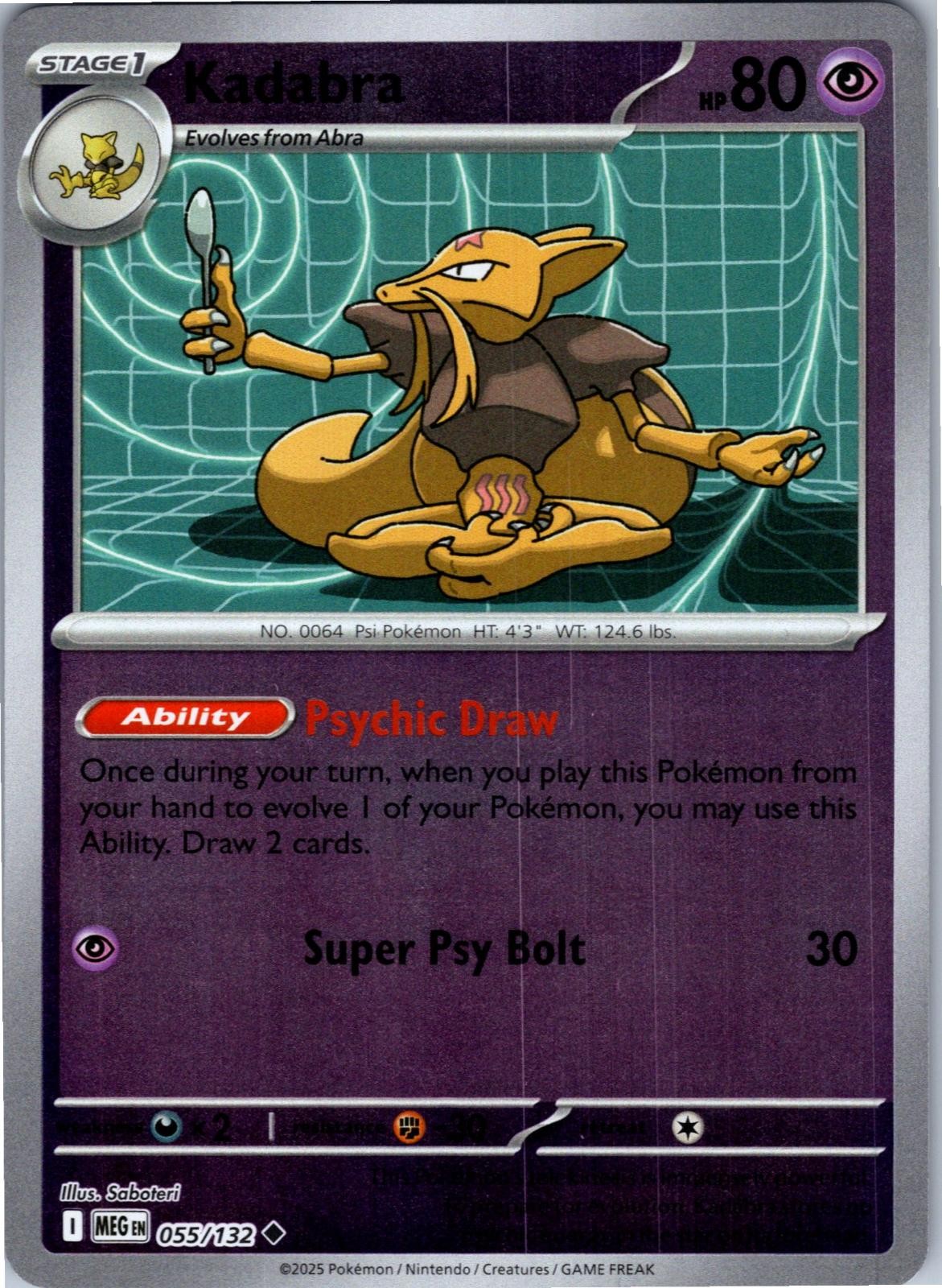 Kadabra 055/132 Uncommon Mega Evolution Pokemon Lightly Played