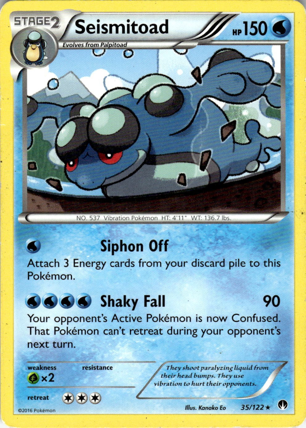 Seismitoad 35/122 Rare BREAKpoint Pokemon Near Mint