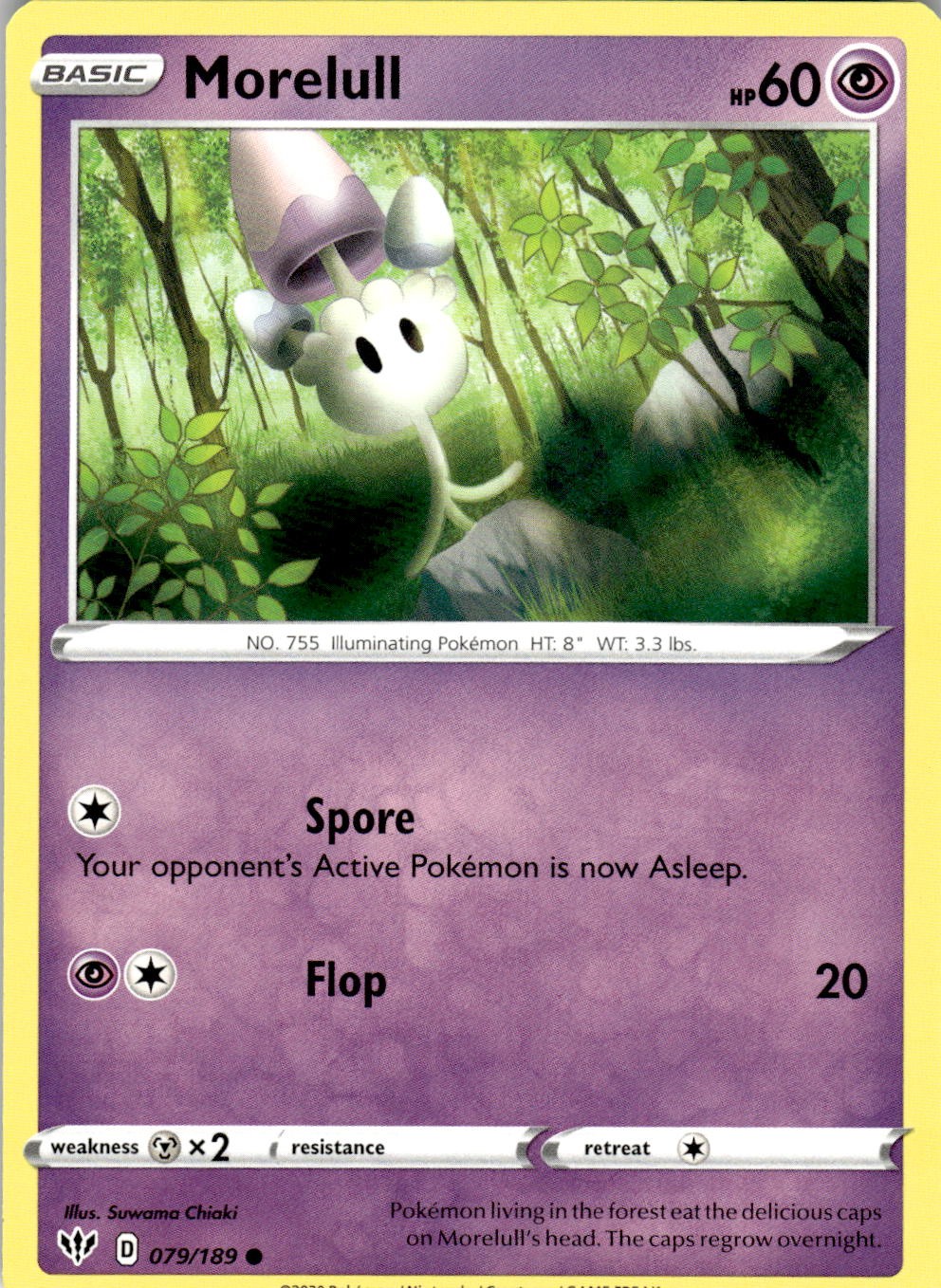 Morelull 079/189 Common Darkness Ablaze Pokemon Lightly Played
