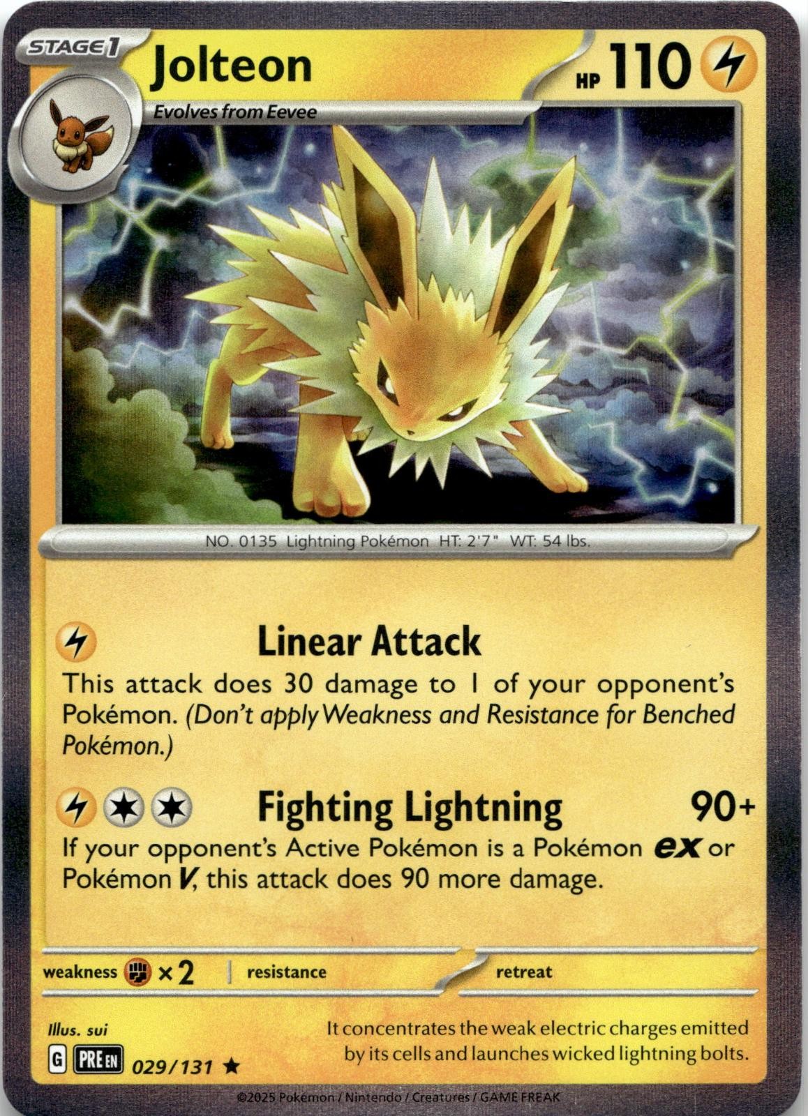 Jolteon 029/131 Holo Rare Prismatic Evolutions Pokemon Near Mint