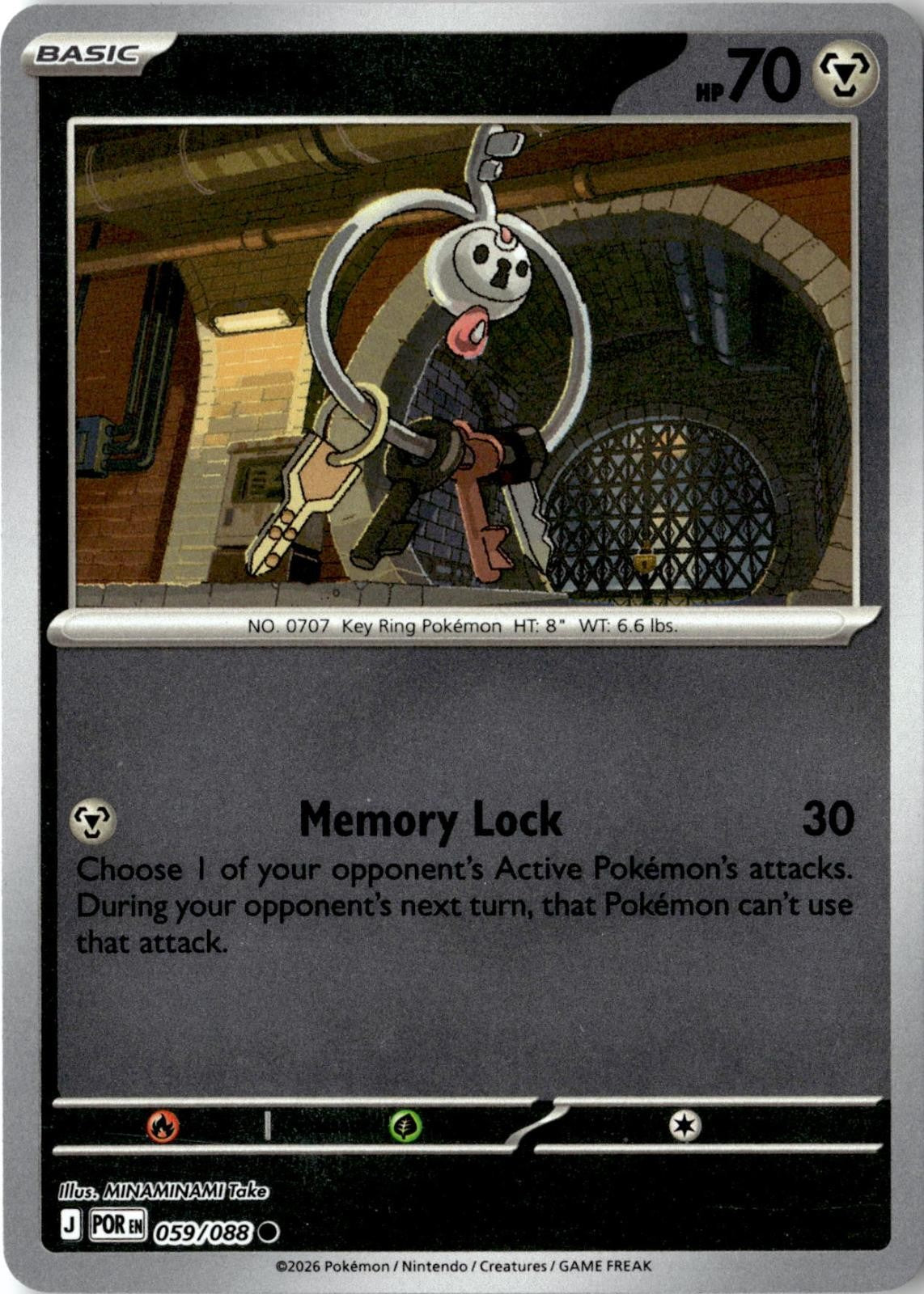 2026 POKEMON KLEFKI 059/088 COMMON PERFECT ORDER REVERSE HOLO NEAR MINT