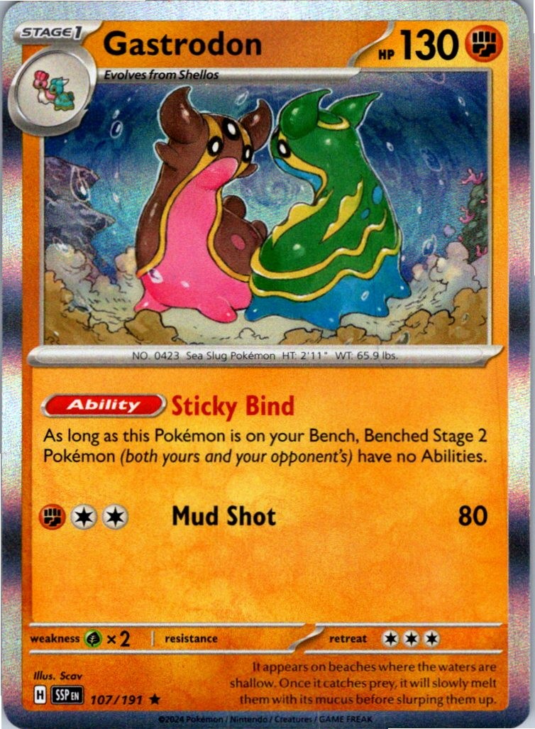 Gastrodon 107/191 Rare Surging Sparks Pokemon Holo Near Mint