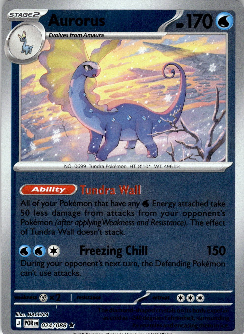 Aurorus 024/088 Rare Perfect Order Pokemon Holo Near Mint