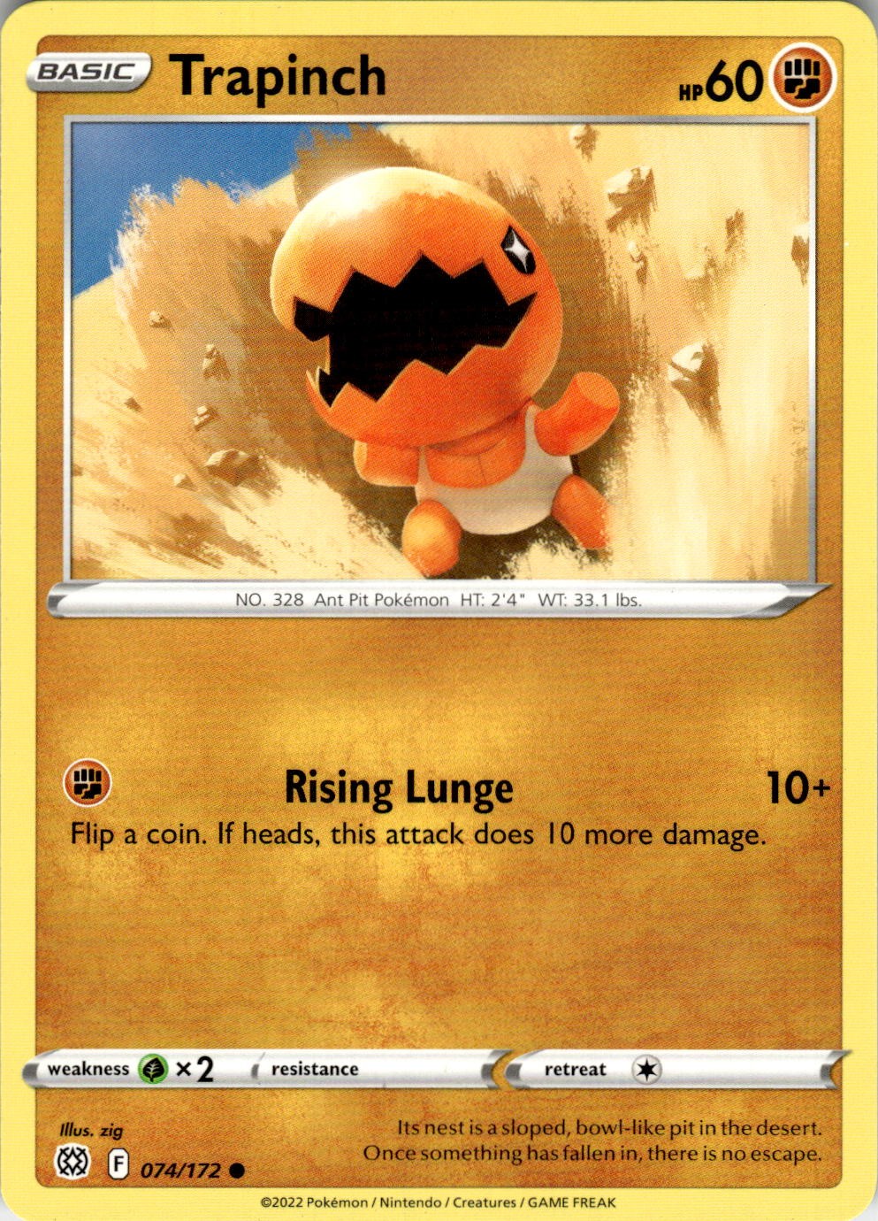 Trapinch 074/172 Common Brilliant Stars Pokemon Near Mint
