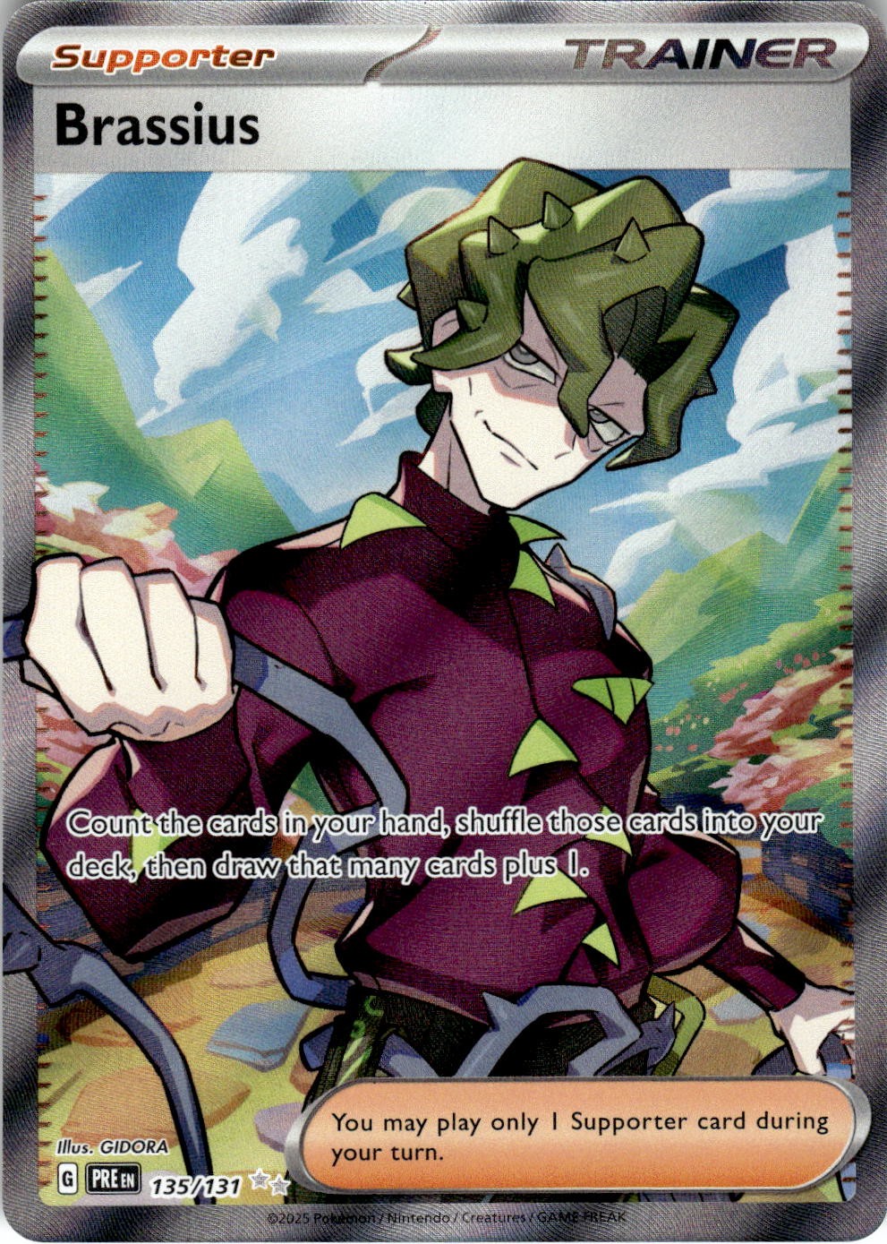 2025 POKEMON BRASSIUS 135/131 ULTRA RARE PRISMATIC EVOLUTIONS HOLO NEAR MINT