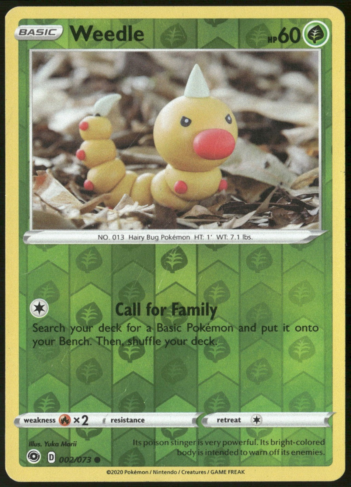 Weedle Reverse Holo Common Champion's Path 02/73 NM