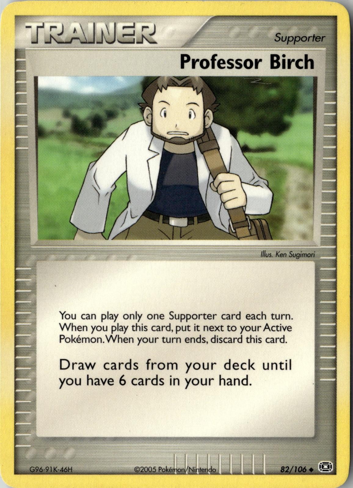 2005 POKEMON PROFESSOR BIRCH 82/106 UNCOMMON EMERALD NEAR MINT