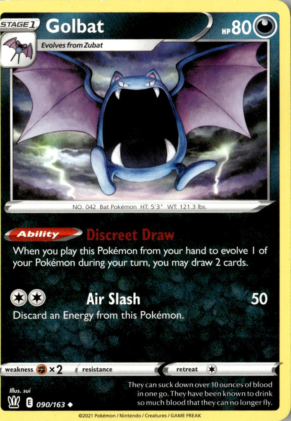2021 POKEMON GOLBAT 090/163 UNCOMMON BATTLE STYLES NEAR MINT