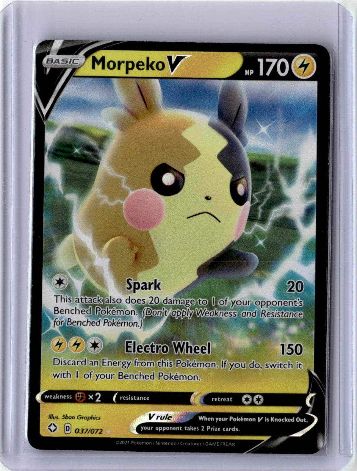2021 POKEMON MORPEKO V 037/072 HOLO V RARE SHINING FATES NEAR MINT