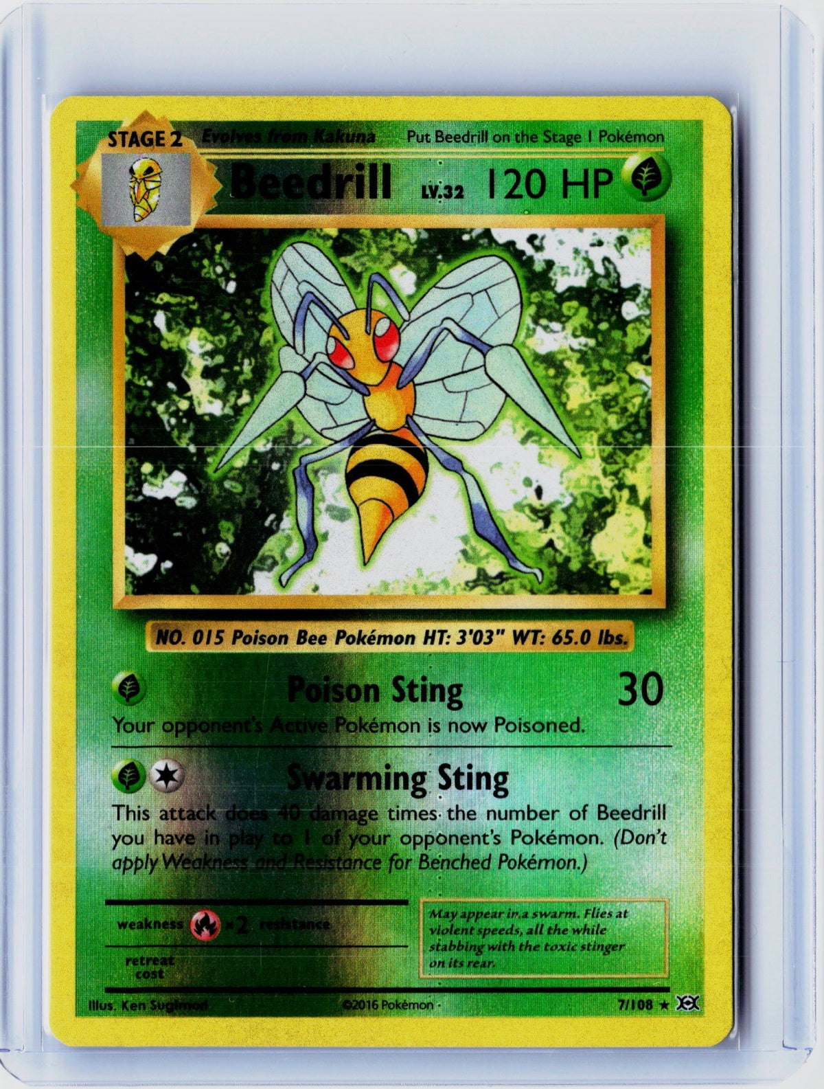 Beedrill Reverse Holo Rare XY - Evolutions 7/108 NM