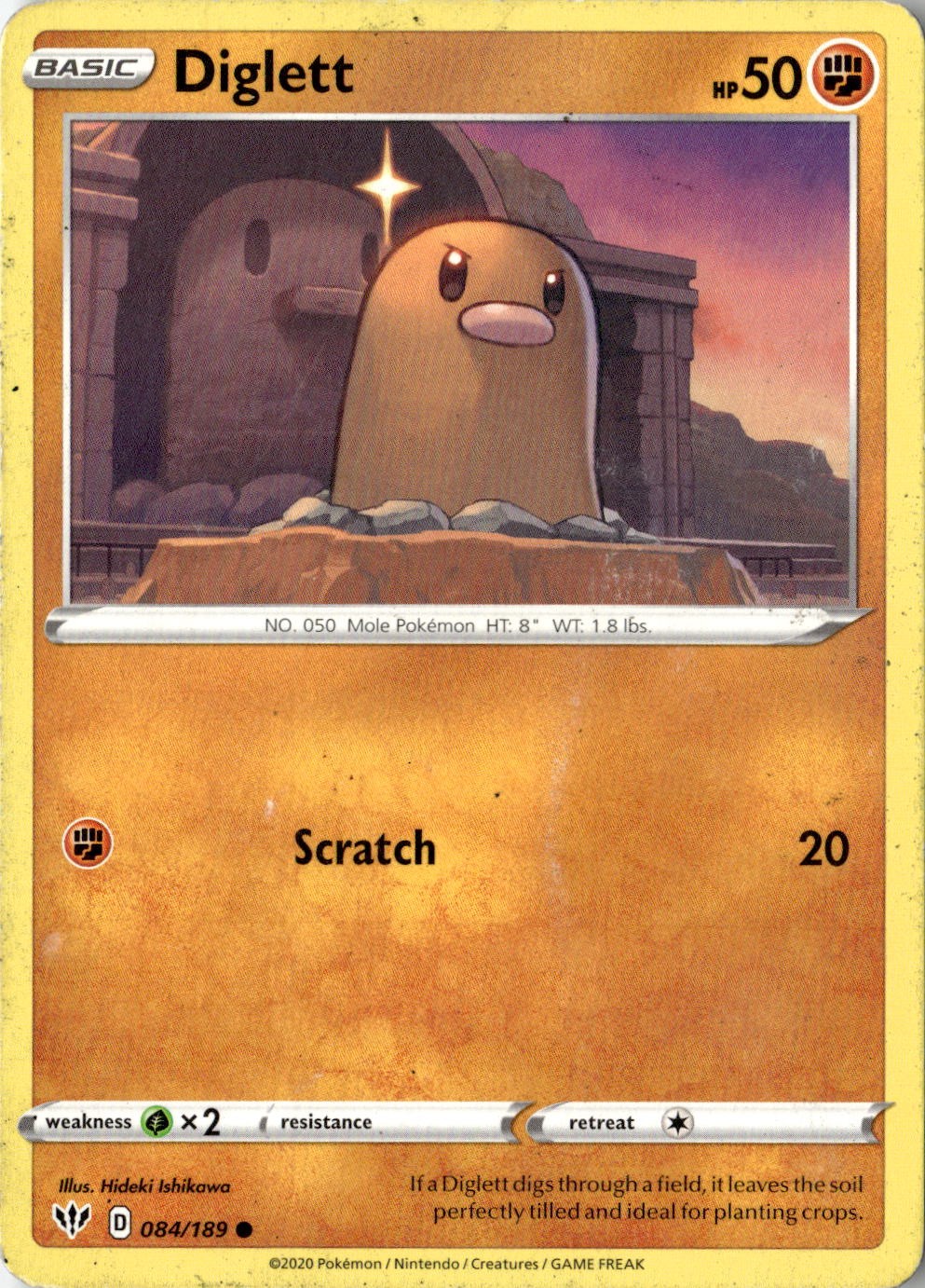 2020 POKEMON DIGLETT 084/189 COMMON DARKNESS ABLAZE NEAR MINT
