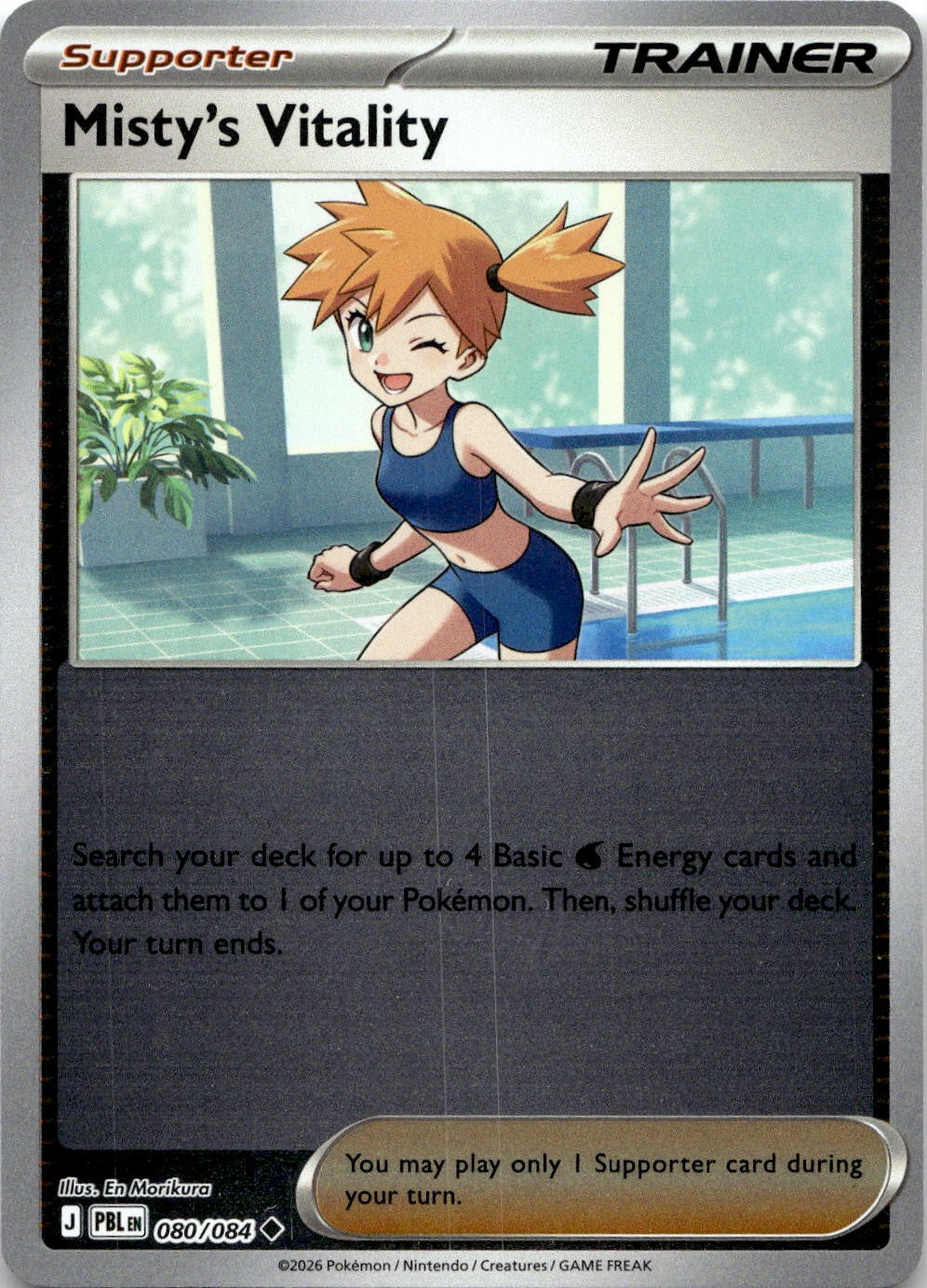 Misty's Vitality 080/084 Uncommon Pitch Black Pokemon Reverse Holo Near Mint