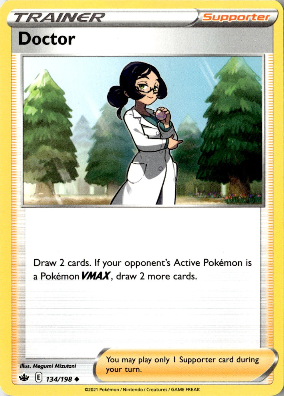 2021 POKEMON DOCTOR 134/198 UNCOMMON CHILLING REIGN NEAR MINT